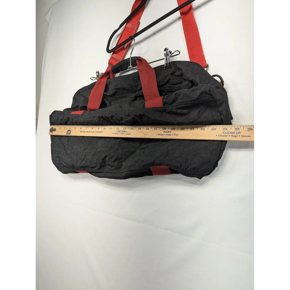 Black Duffel Bag with Red Straps Compass Bull‎ Skull Logo Travel Gym Carry-on